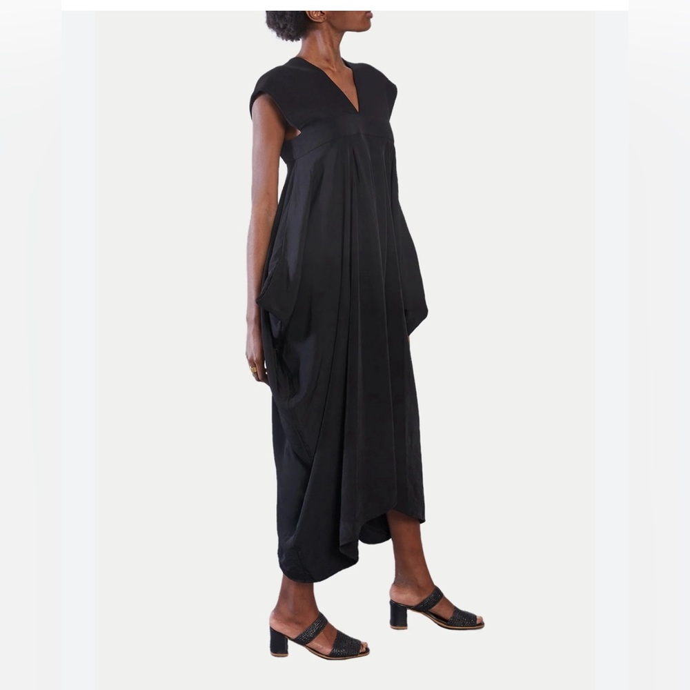 MEG WIDE STRAP DRESS - BLACK